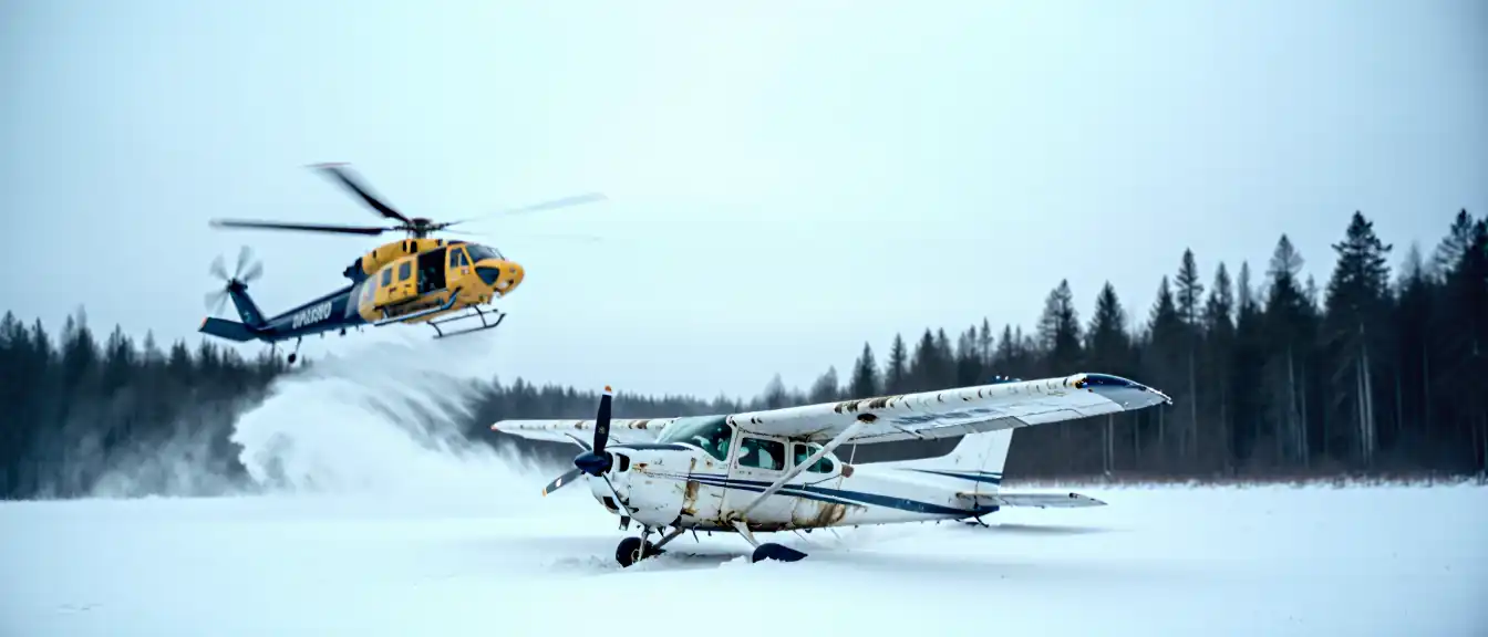 Спасательная операция в Приангарье: экипаж самолета Cessna 182 доставлен в Бодайбо